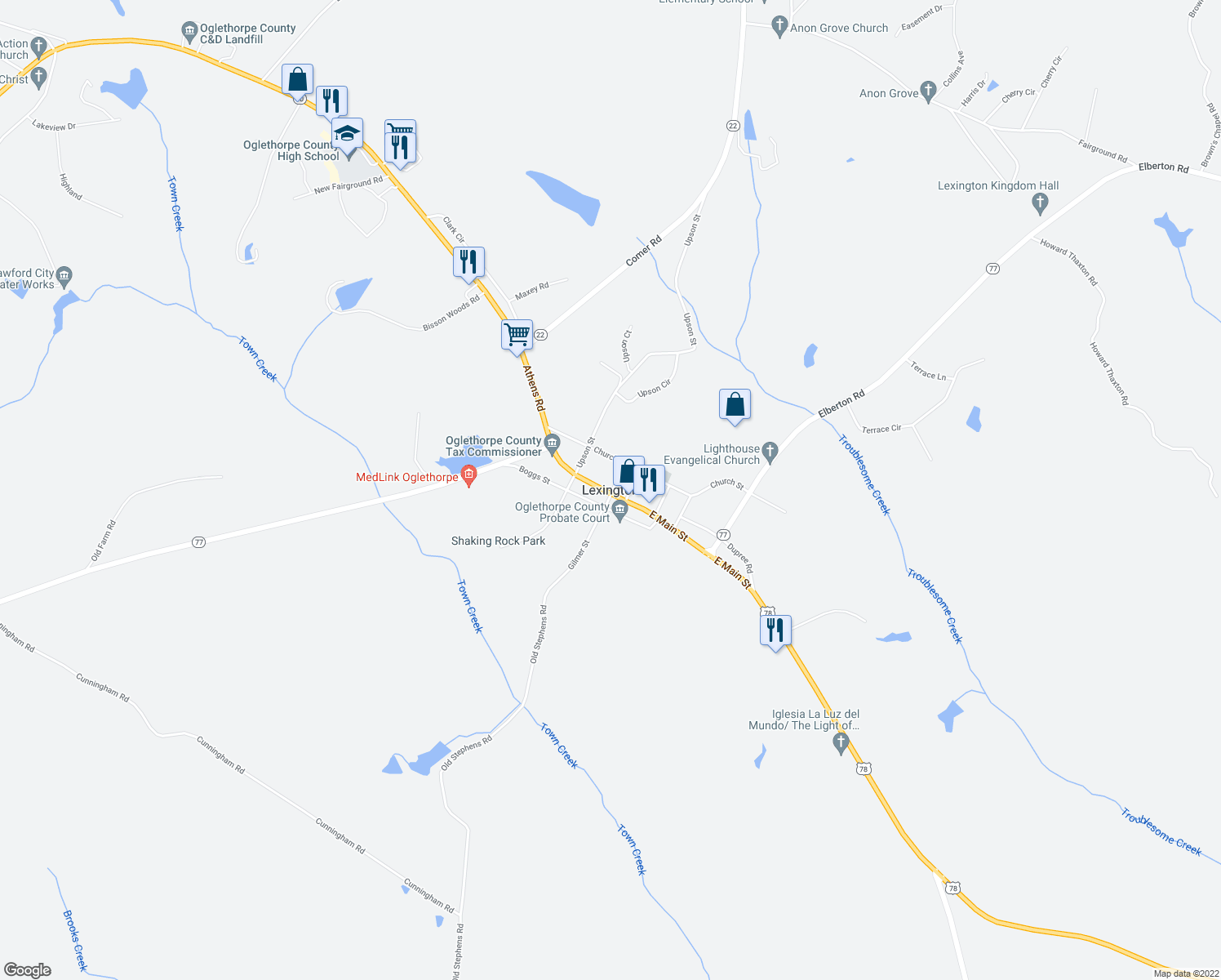 map of restaurants, bars, coffee shops, grocery stores, and more near in Lexington