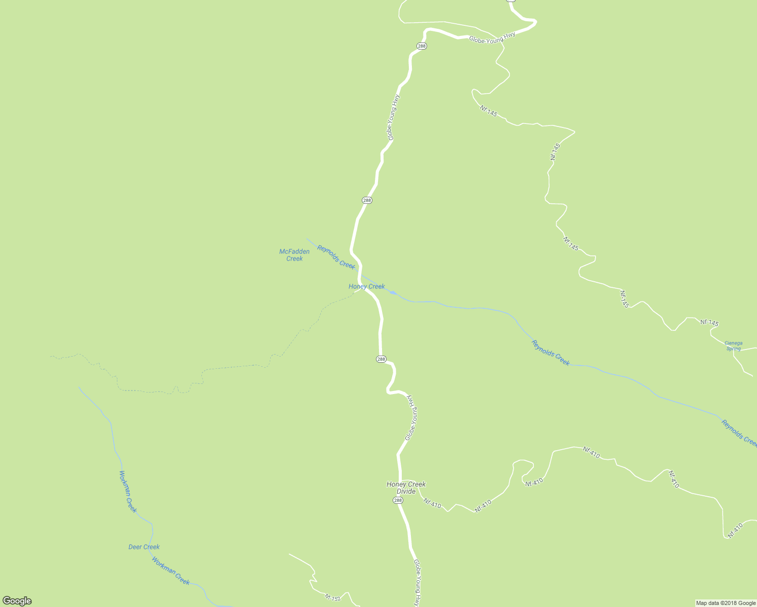 map of restaurants, bars, coffee shops, grocery stores, and more near Globe-Young Highway in Young
