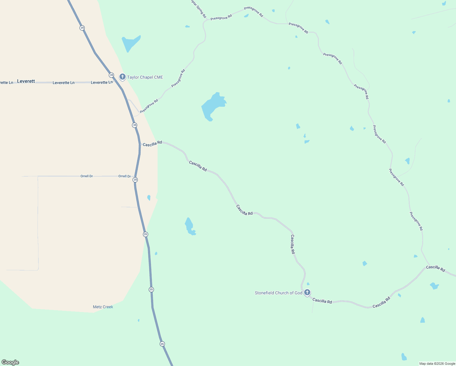 map of restaurants, bars, coffee shops, grocery stores, and more near 1747 Cascilla Road in Cascilla