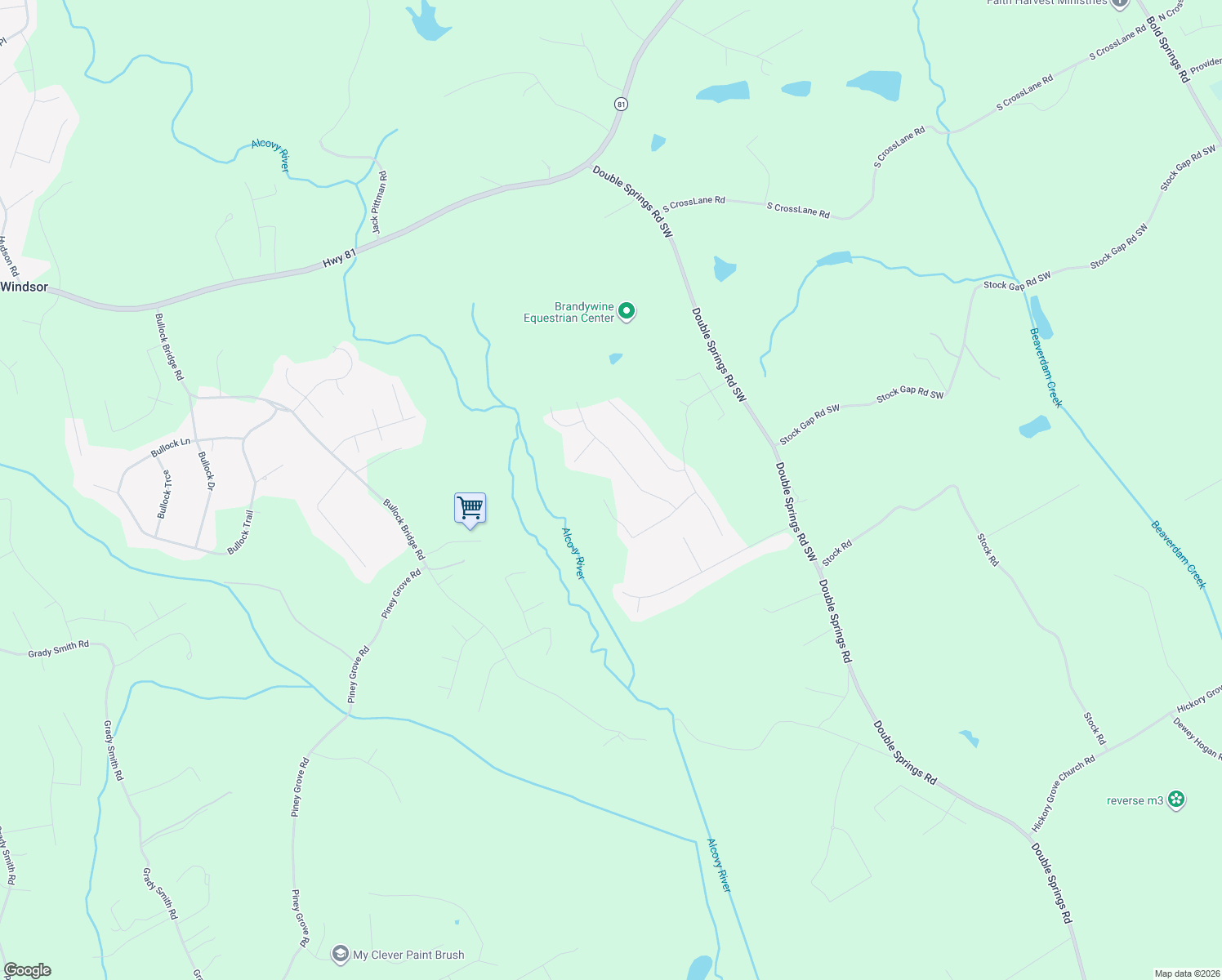 map of restaurants, bars, coffee shops, grocery stores, and more near 2669 Alexis Way in Monroe