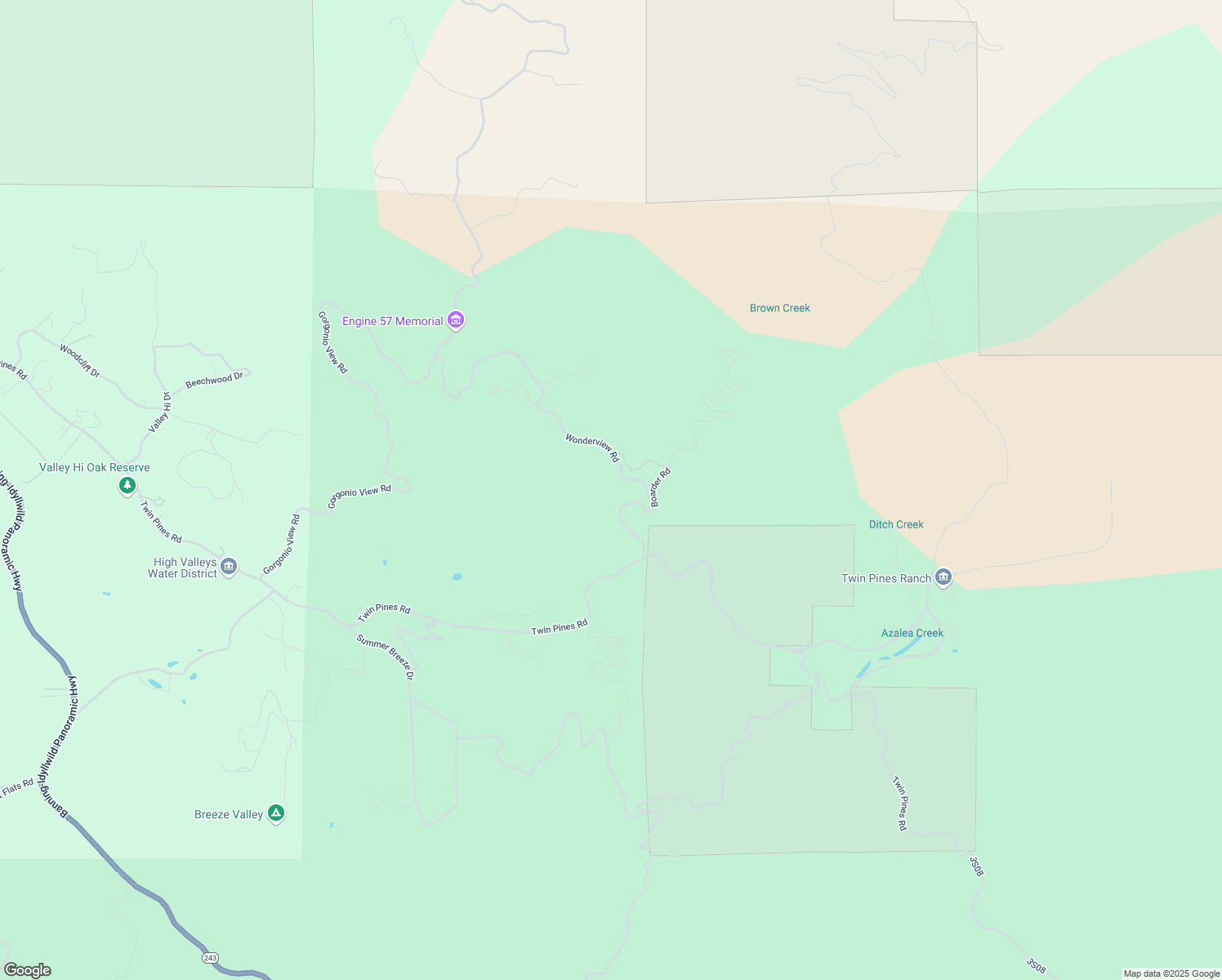 map of restaurants, bars, coffee shops, grocery stores, and more near 16955 Wonderview Road in Banning