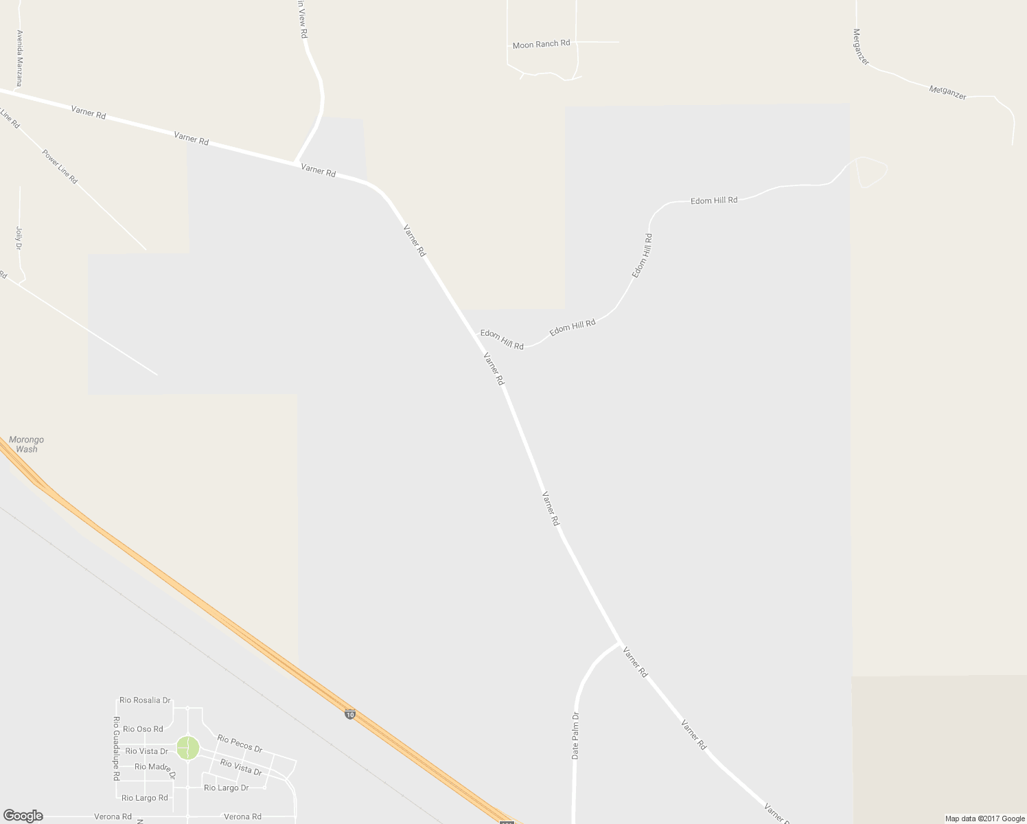 map of restaurants, bars, coffee shops, grocery stores, and more near Varner Road in Desert Hot Springs