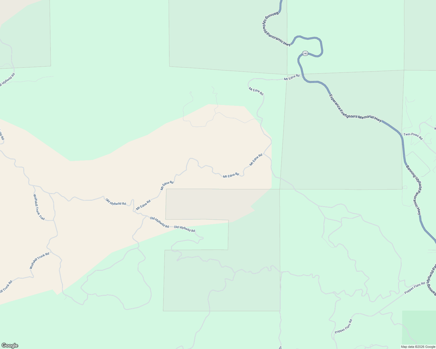 map of restaurants, bars, coffee shops, grocery stores, and more near Mount Edna Road in Banning