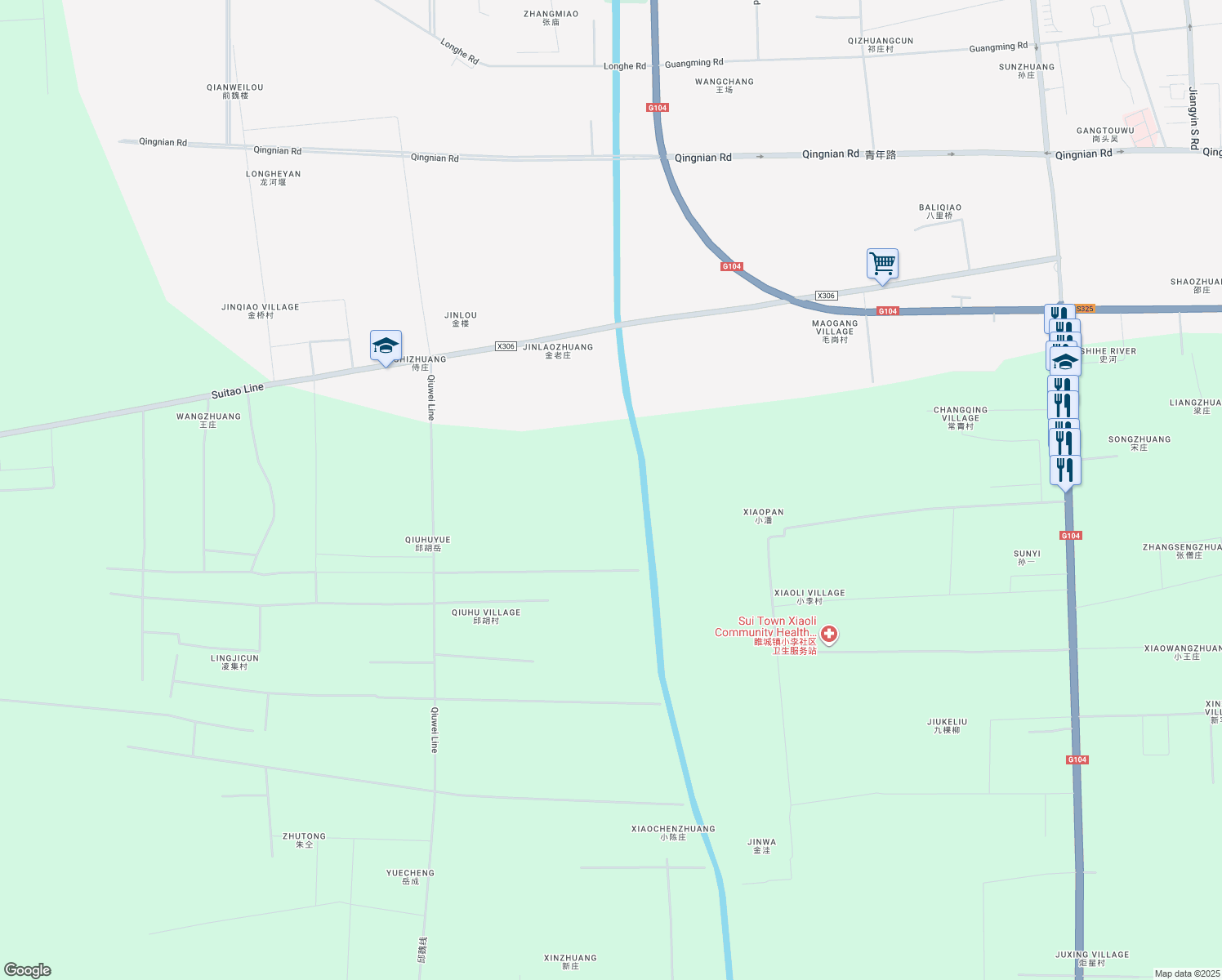 map of restaurants, bars, coffee shops, grocery stores, and more near in Xuzhou