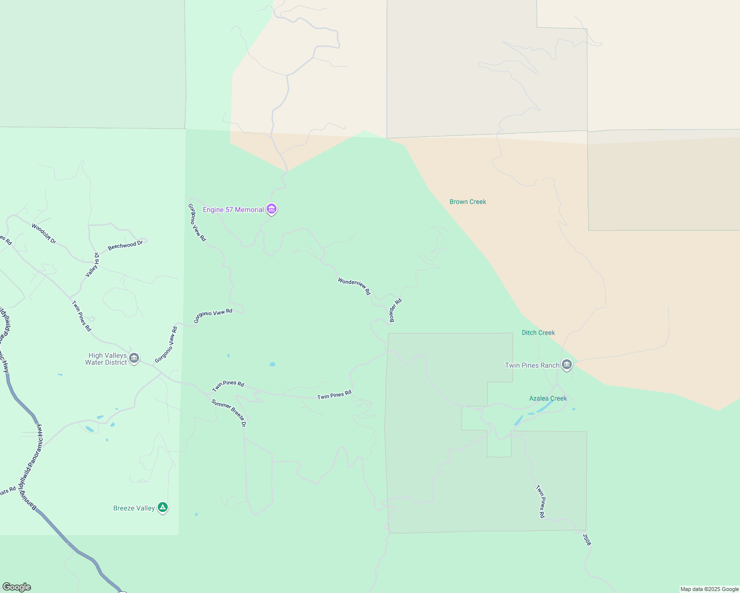 map of restaurants, bars, coffee shops, grocery stores, and more near 16955 Wonderview Road in Banning