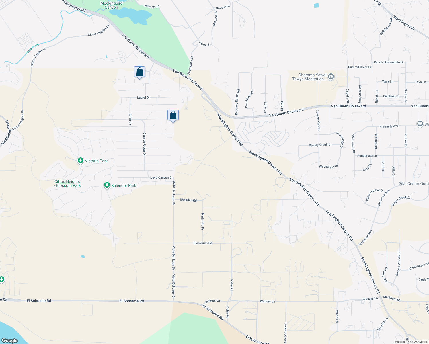 map of restaurants, bars, coffee shops, grocery stores, and more near 16541 Mockingbird Canyon Road in Riverside