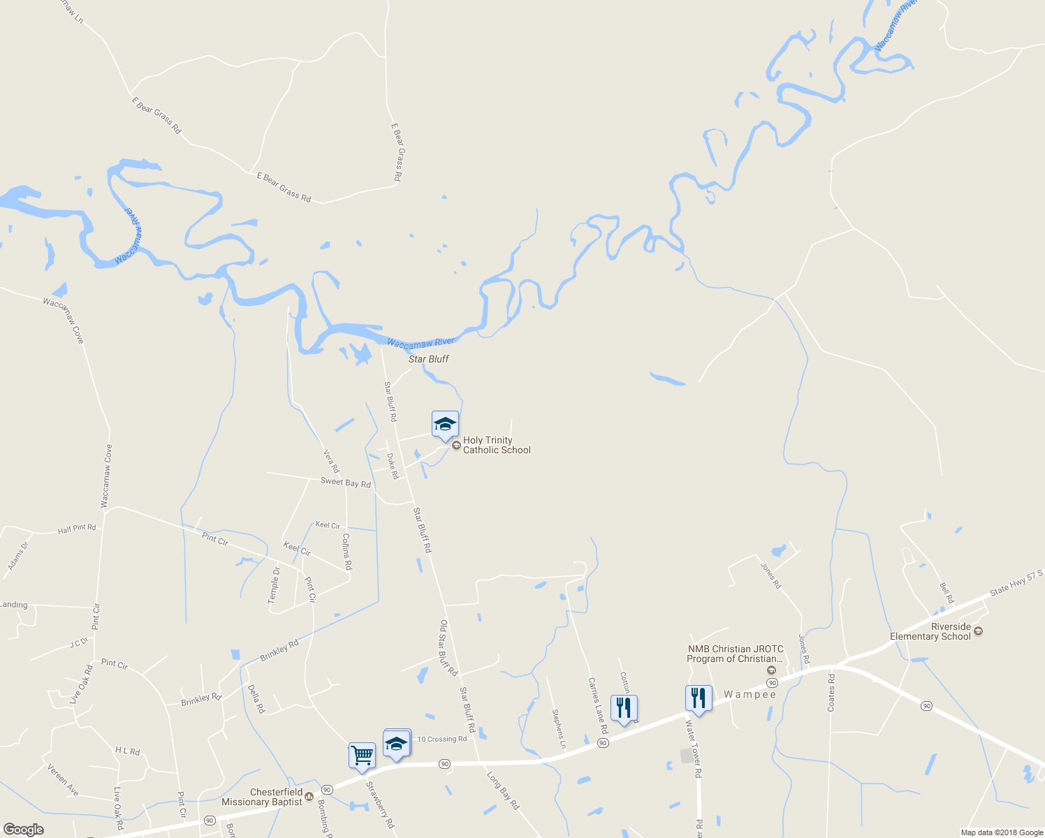 map of restaurants, bars, coffee shops, grocery stores, and more near 1773 Living Stones Lane in Longs