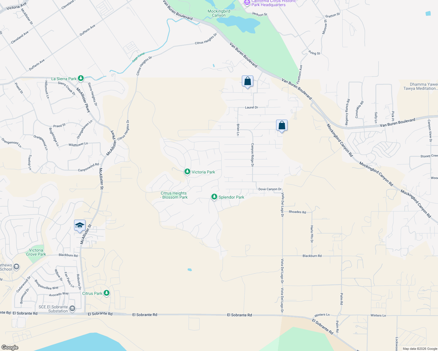 map of restaurants, bars, coffee shops, grocery stores, and more near 13866 Sweet Avenue in Riverside