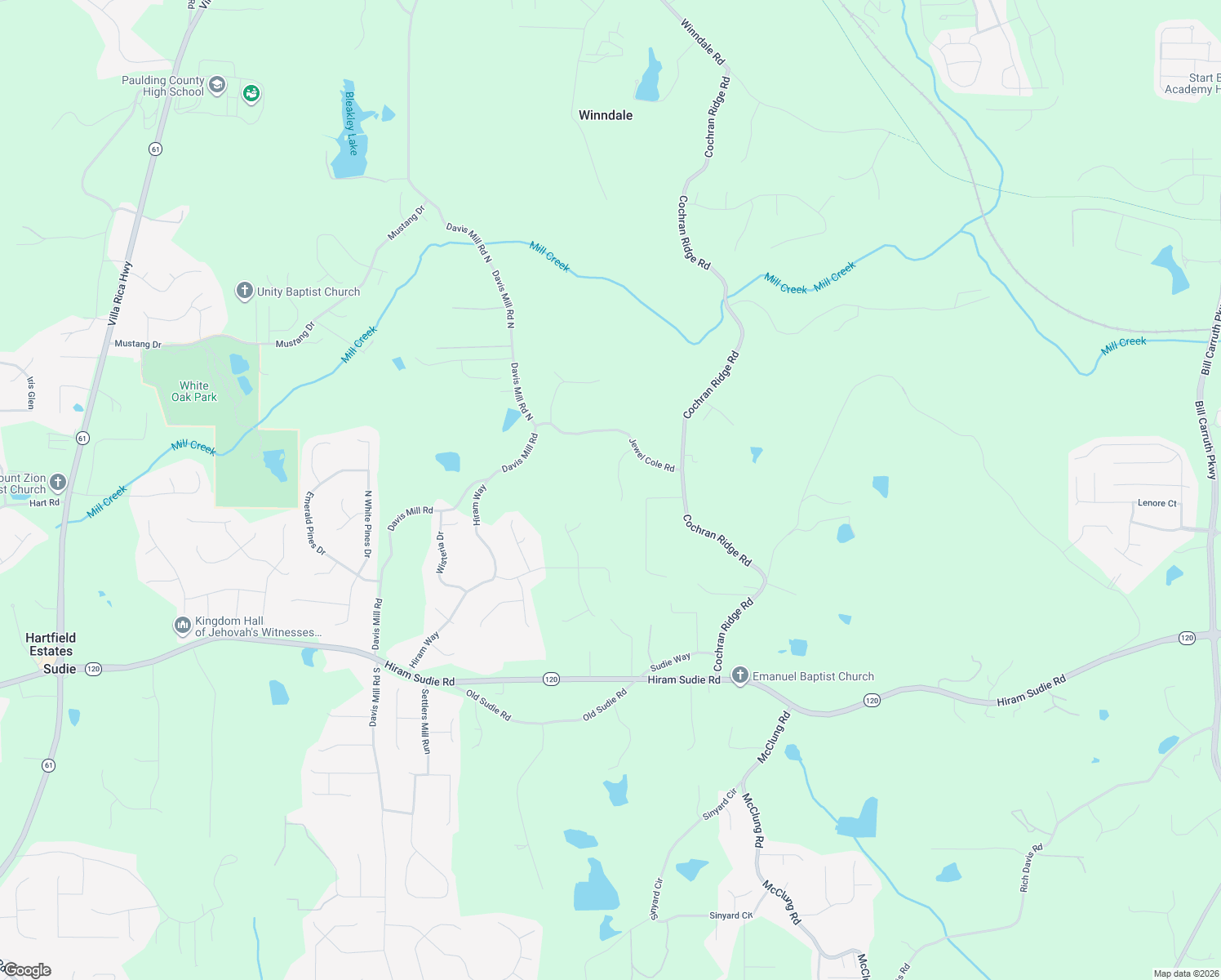 map of restaurants, bars, coffee shops, grocery stores, and more near 148 Westin Dr in Hiram
