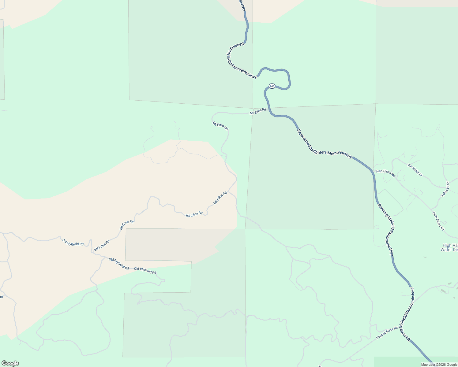 map of restaurants, bars, coffee shops, grocery stores, and more near 45854 Mount Edna Road in Banning