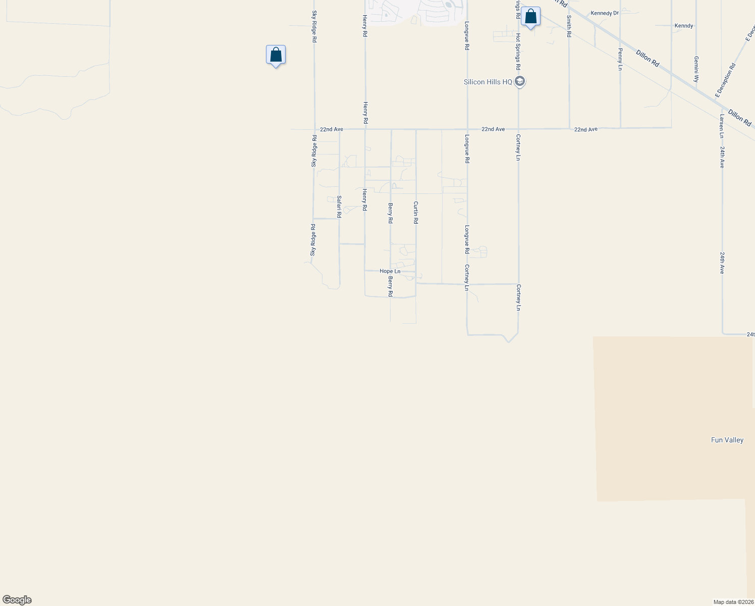map of restaurants, bars, coffee shops, grocery stores, and more near 23650 Henry Road in Desert Hot Springs