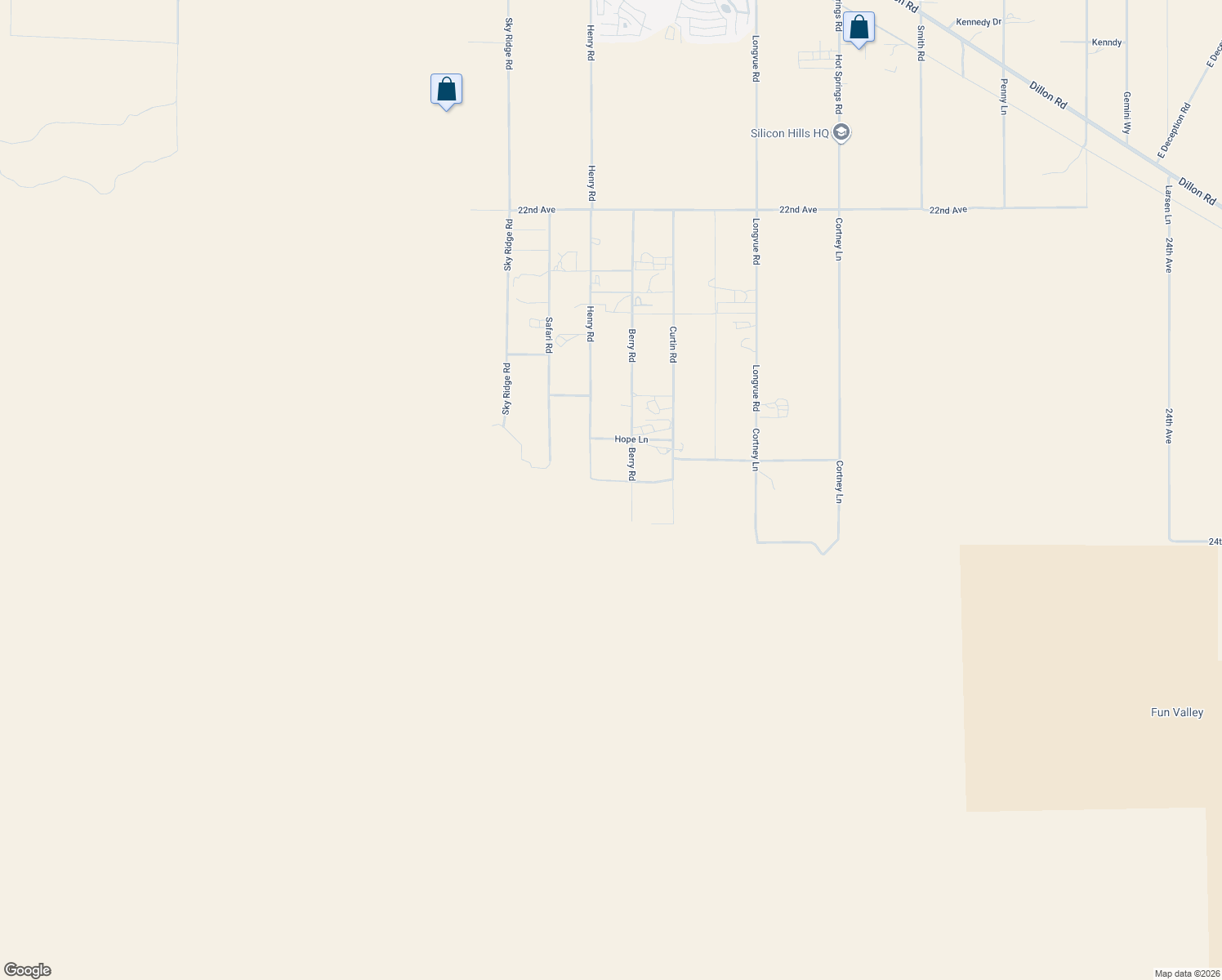 map of restaurants, bars, coffee shops, grocery stores, and more near 23650 Henry Road in Desert Hot Springs