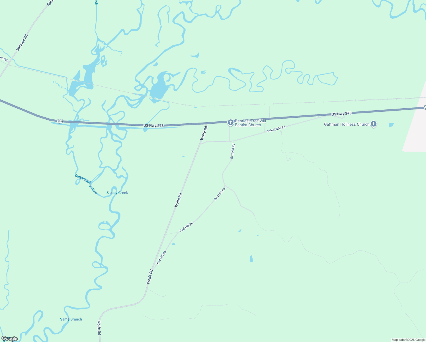map of restaurants, bars, coffee shops, grocery stores, and more near 50107 Red Hill Road in Caledonia