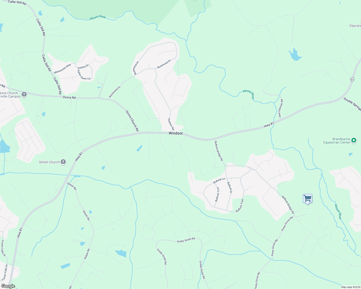 map of restaurants, bars, coffee shops, grocery stores, and more near 1404 Fairwinds Court in Loganville