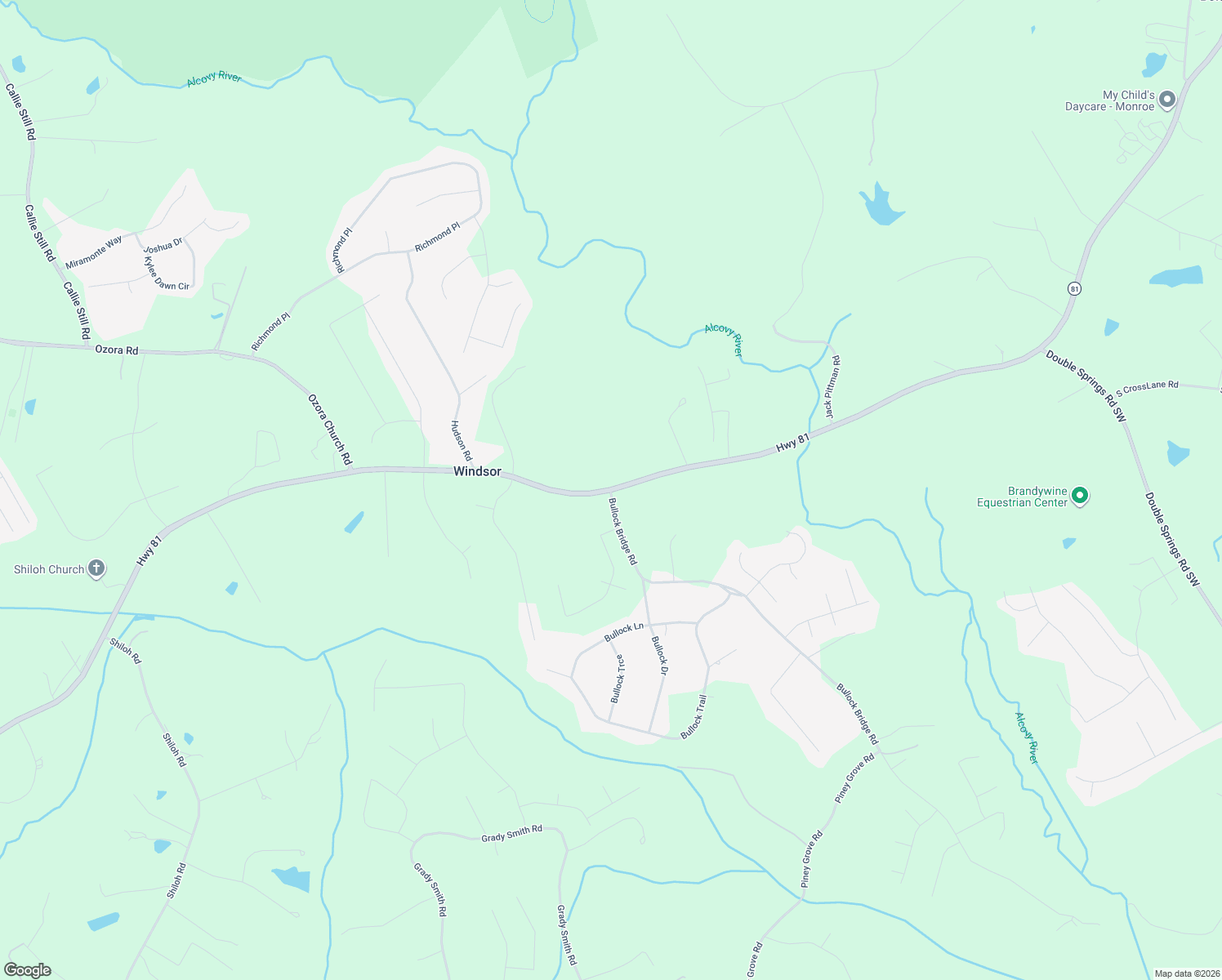 map of restaurants, bars, coffee shops, grocery stores, and more near 6695 Highway 81 in Loganville