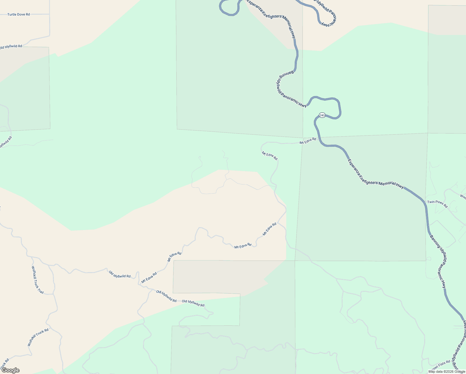 map of restaurants, bars, coffee shops, grocery stores, and more near Mount Edna Road in Banning