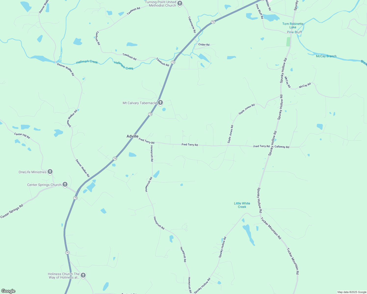 map of restaurants, bars, coffee shops, grocery stores, and more near 530 Fred Terry Road in Locust Fork