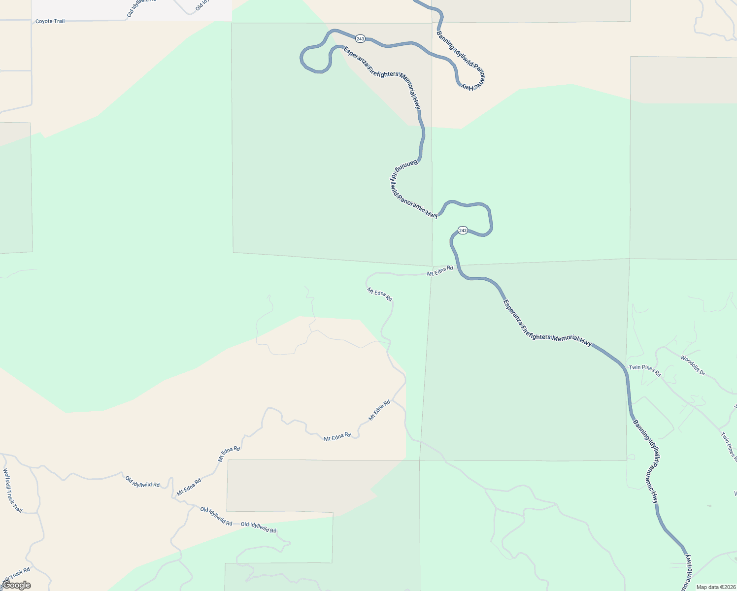 map of restaurants, bars, coffee shops, grocery stores, and more near 45107 Mount Edna Road in Banning