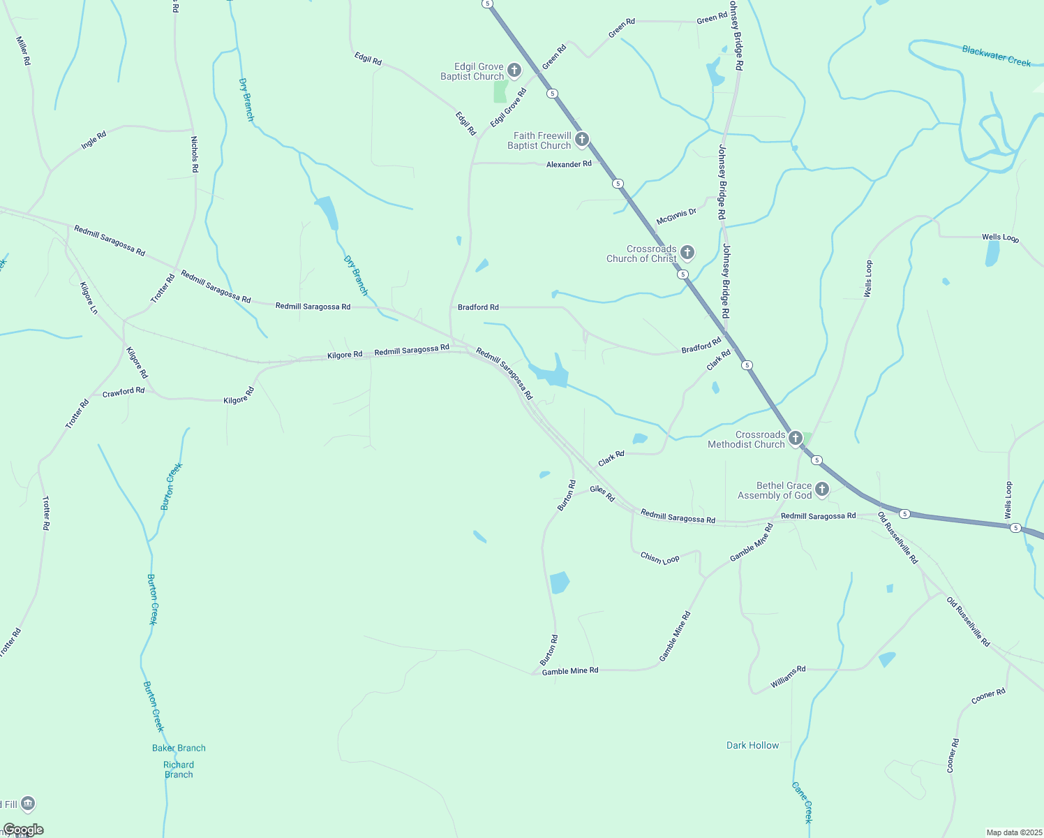 map of restaurants, bars, coffee shops, grocery stores, and more near 290 Burton Road in Jasper