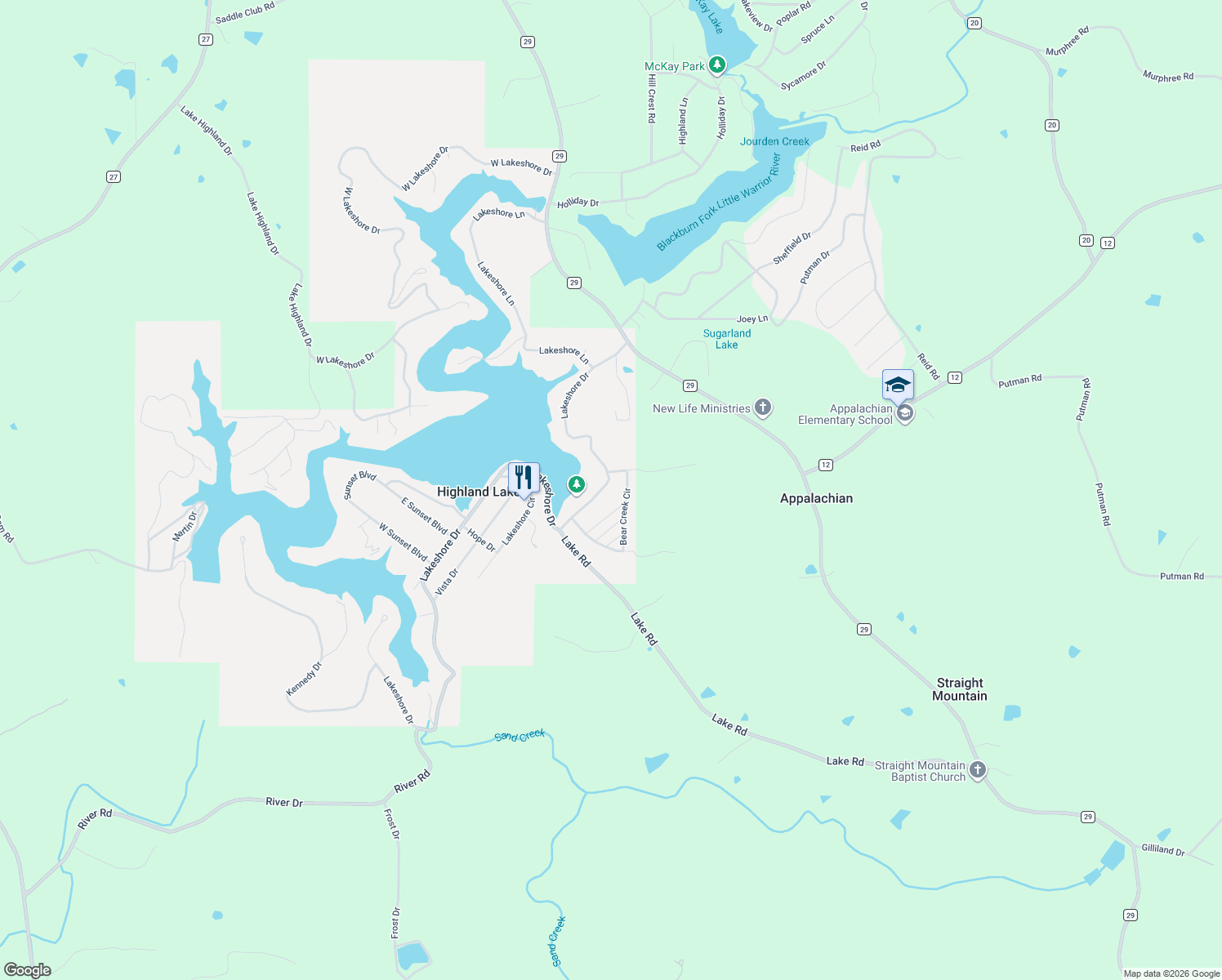 map of restaurants, bars, coffee shops, grocery stores, and more near 135 Bear Creek Circle in Oneonta