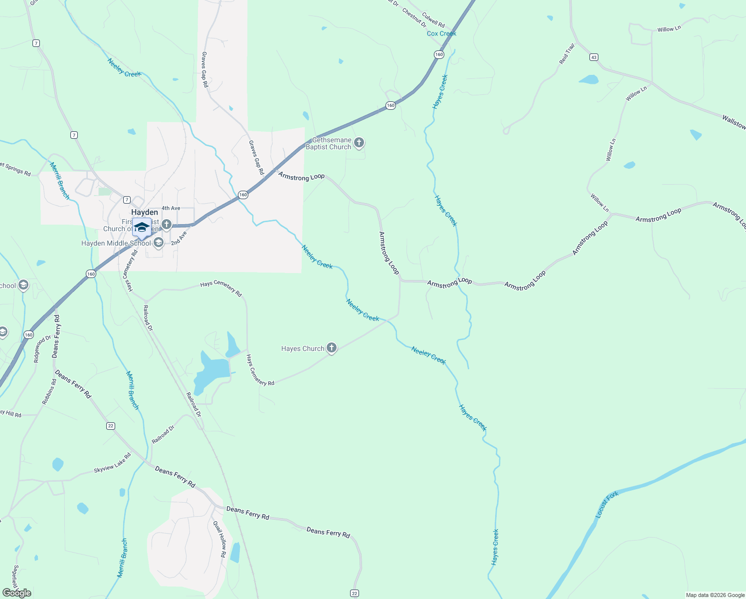 map of restaurants, bars, coffee shops, grocery stores, and more near 2215 Hays Cemetery Road in Hayden