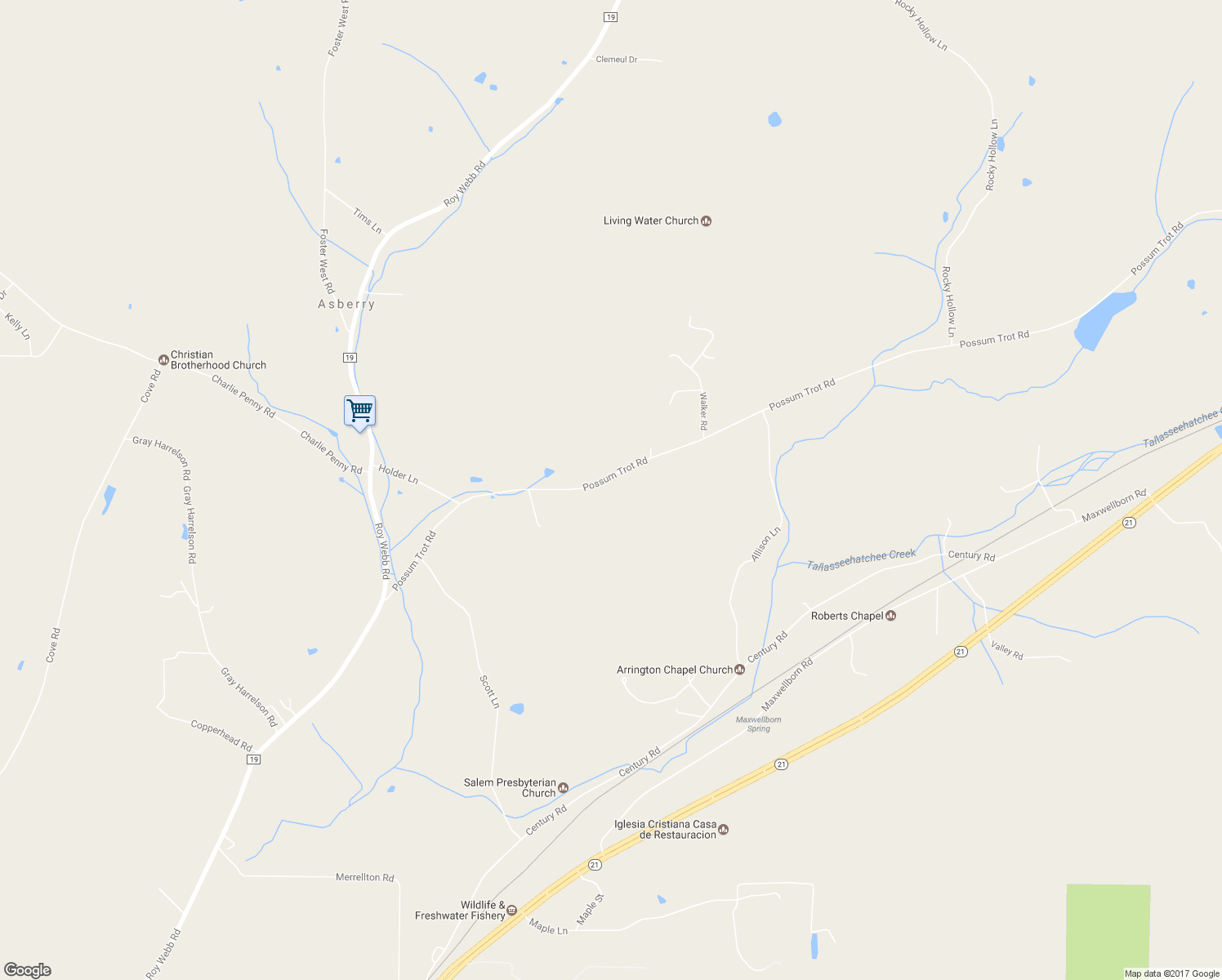 map of restaurants, bars, coffee shops, grocery stores, and more near 840 Possum Trot Road in Piedmont