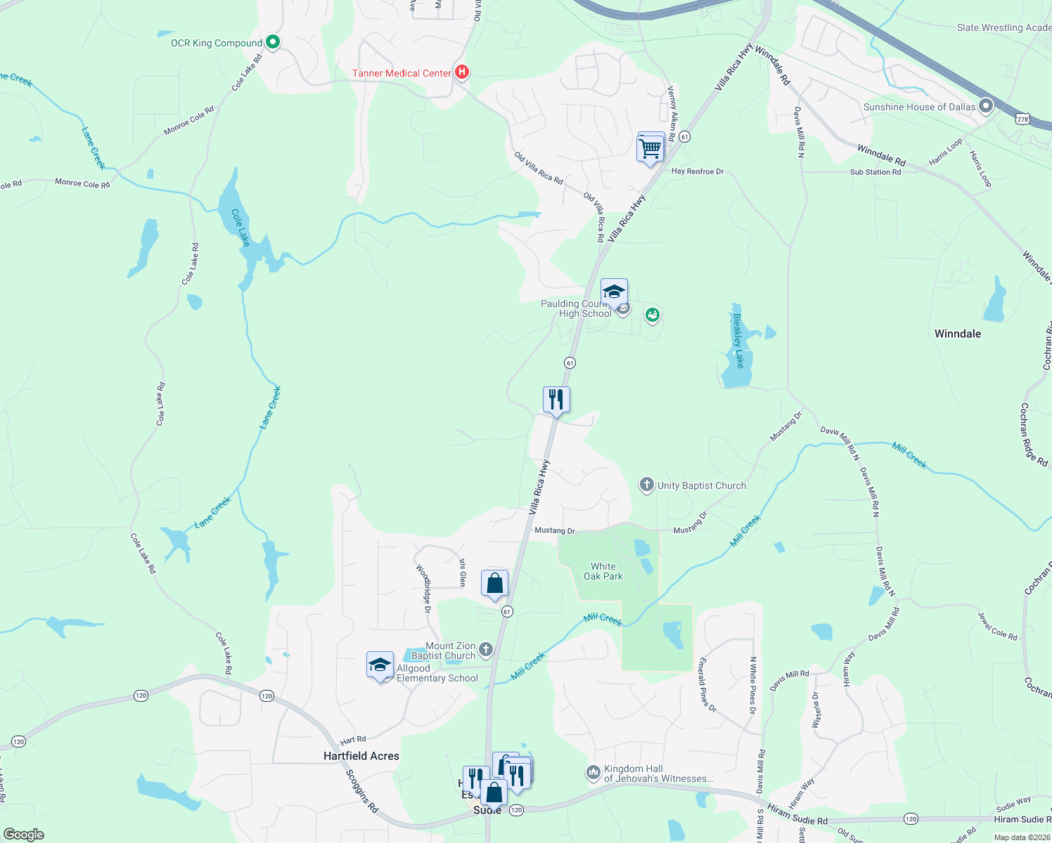 map of restaurants, bars, coffee shops, grocery stores, and more near 680 Aiken Drive in Dallas