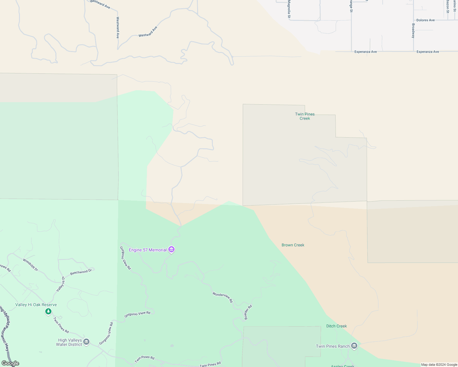 map of restaurants, bars, coffee shops, grocery stores, and more near 48850 Horse Trail Road in Banning