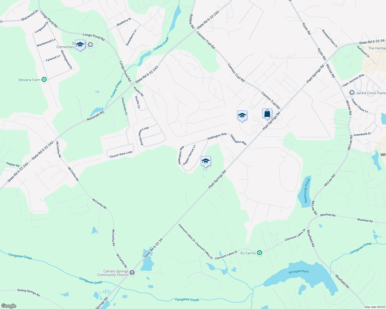 map of restaurants, bars, coffee shops, grocery stores, and more near 121 Pepper Harrow Lane in Lexington