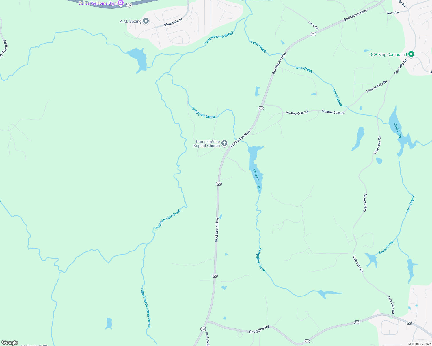 map of restaurants, bars, coffee shops, grocery stores, and more near 2374 Buchanan Highway in Dallas