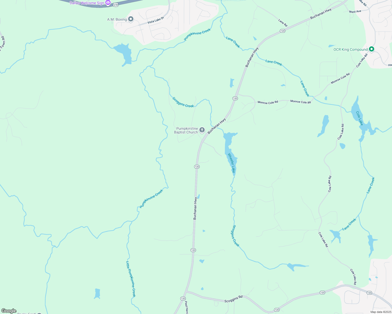map of restaurants, bars, coffee shops, grocery stores, and more near 2374 Buchanan Highway in Dallas