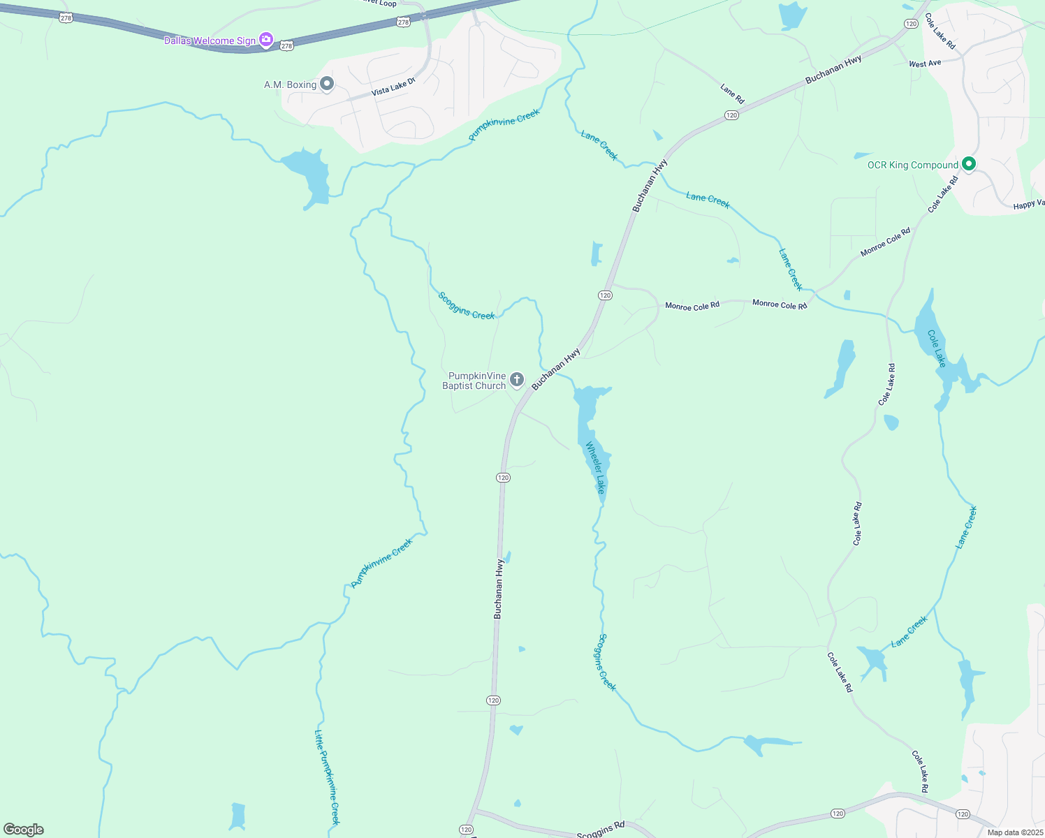 map of restaurants, bars, coffee shops, grocery stores, and more near 60 Wheeler Lake Path in Dallas