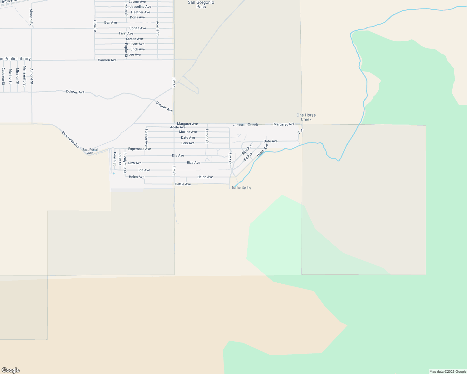 map of restaurants, bars, coffee shops, grocery stores, and more near Lime Street in Cabazon