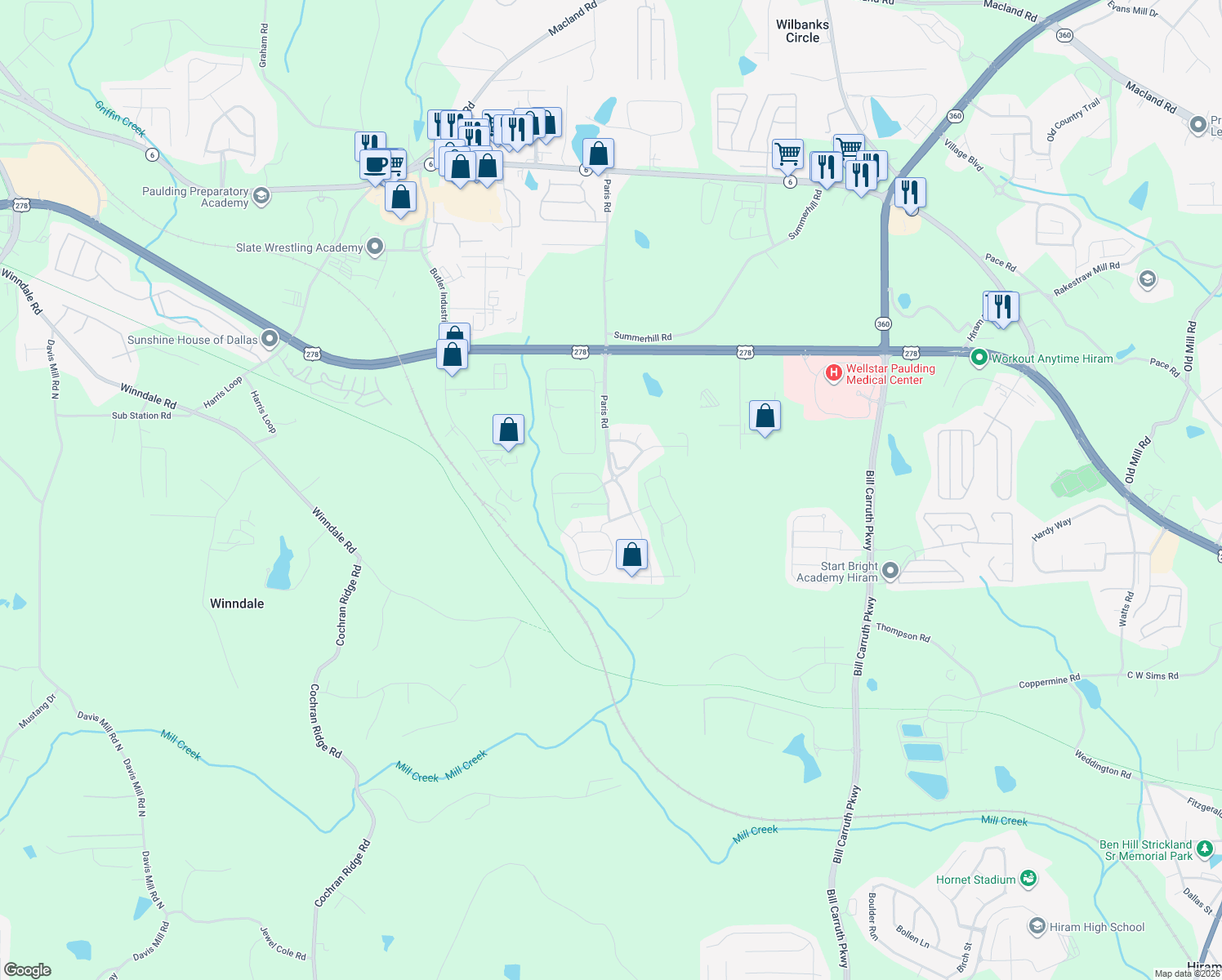 map of restaurants, bars, coffee shops, grocery stores, and more near 23 Berwick Way in Dallas