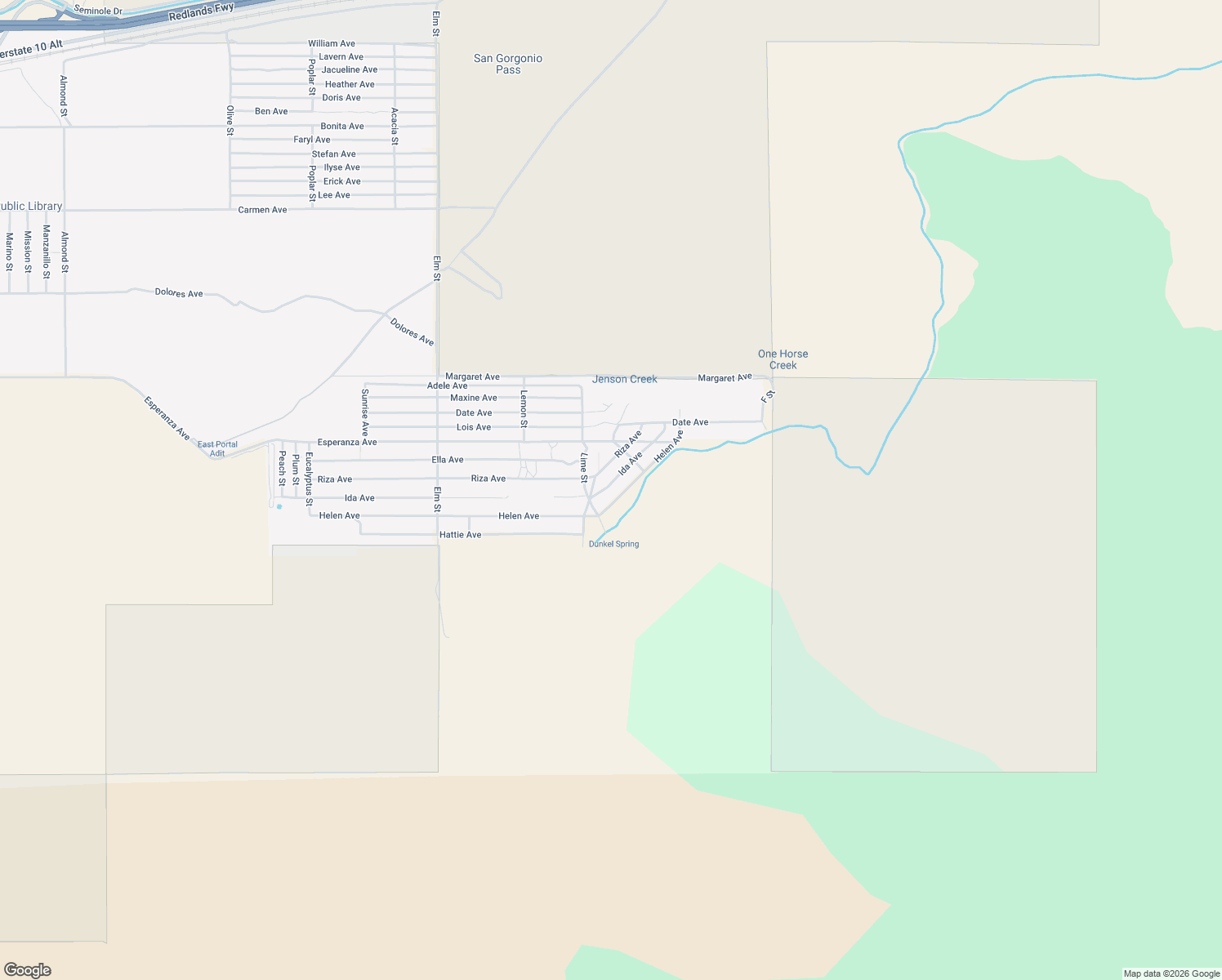 map of restaurants, bars, coffee shops, grocery stores, and more near Helen Avenue in Cabazon