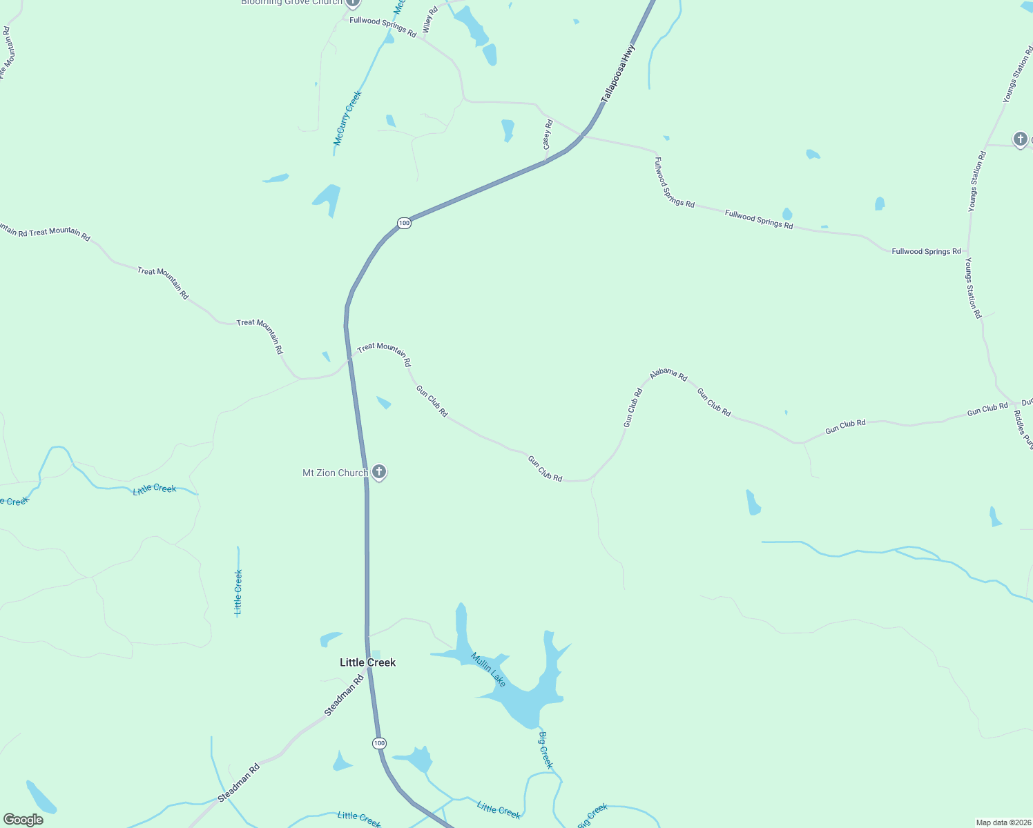map of restaurants, bars, coffee shops, grocery stores, and more near Treat Mount Road in Buchanan