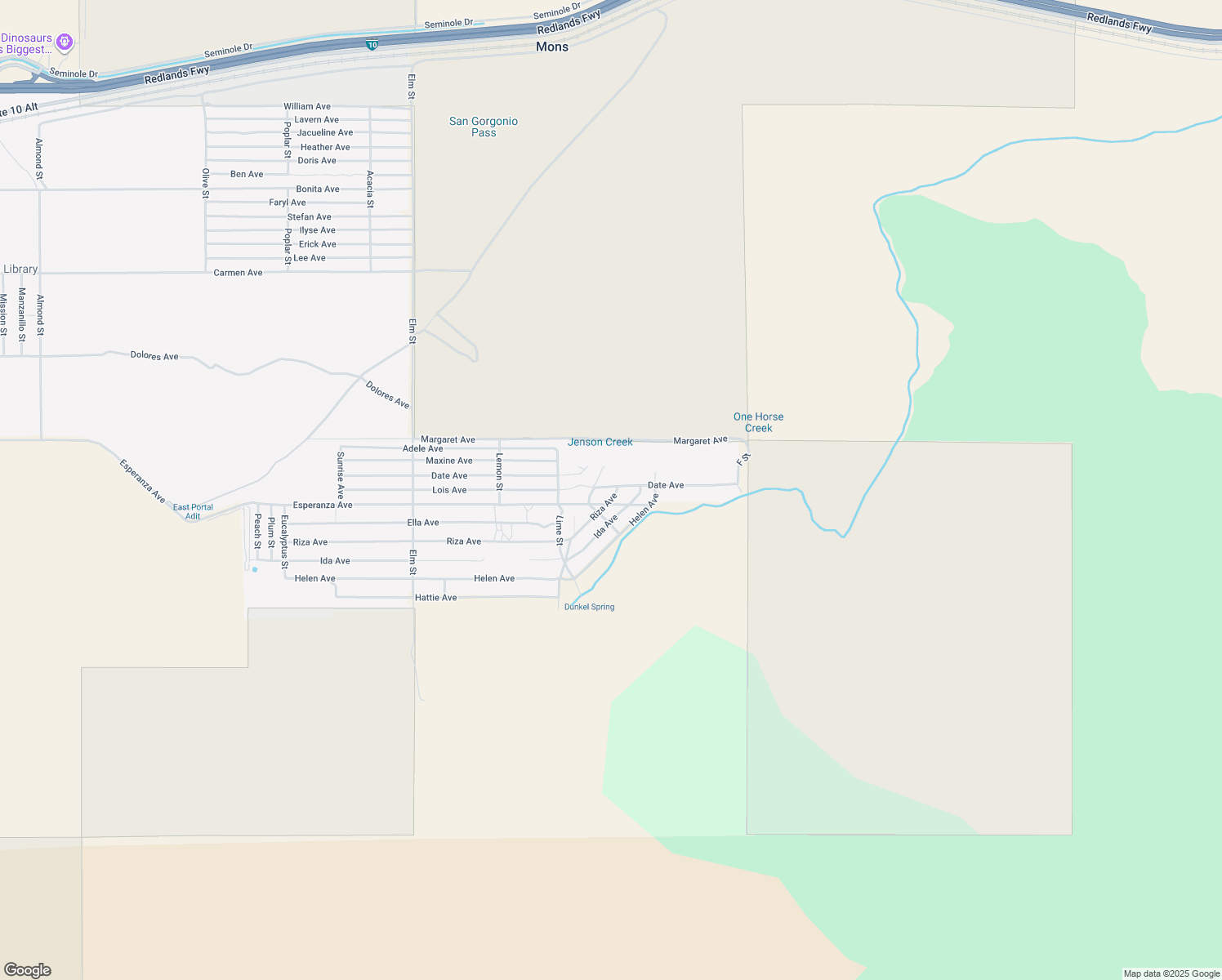 map of restaurants, bars, coffee shops, grocery stores, and more near 52841 Date Avenue in Cabazon