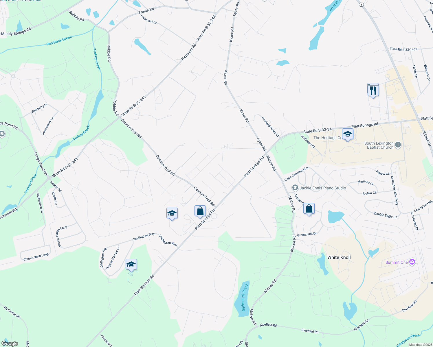 map of restaurants, bars, coffee shops, grocery stores, and more near 411 Nolancrest Drive in Lexington