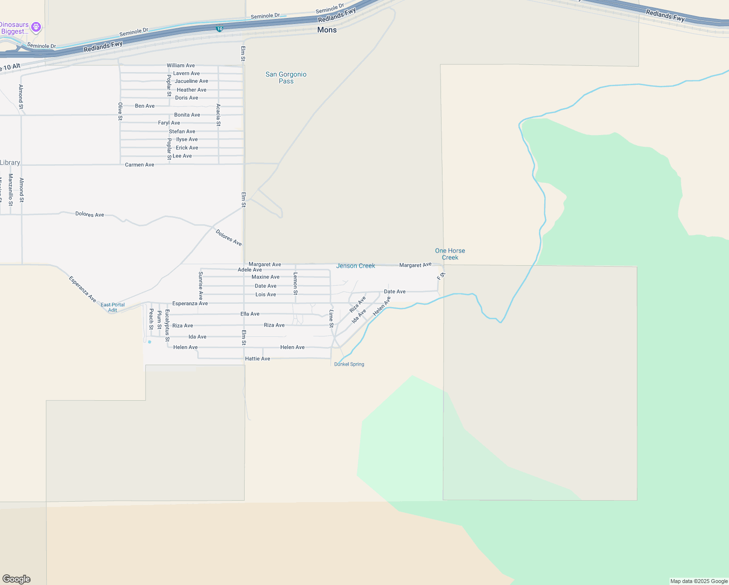 map of restaurants, bars, coffee shops, grocery stores, and more near 52841 Date Avenue in Cabazon