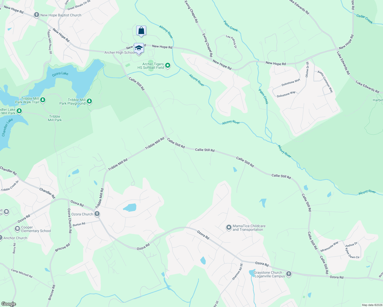map of restaurants, bars, coffee shops, grocery stores, and more near 2840 Emerald Springs Drive in Lawrenceville