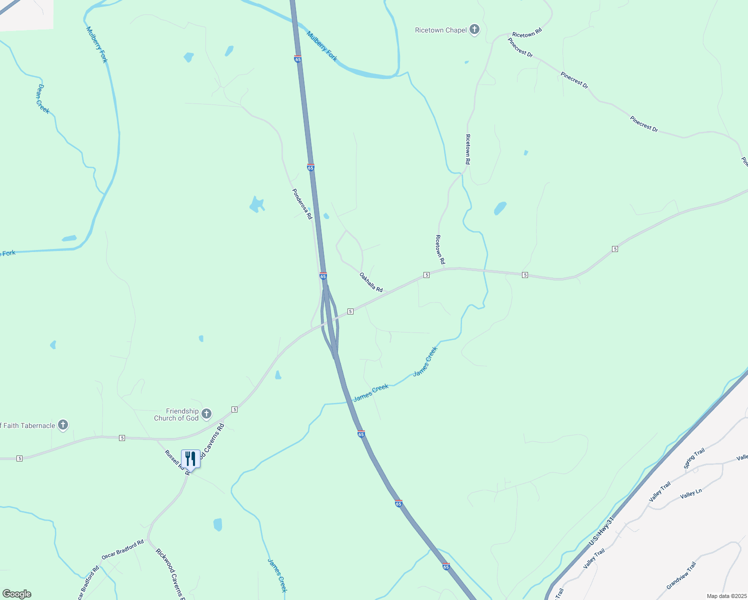 map of restaurants, bars, coffee shops, grocery stores, and more near 8017 County Highway 5 in Hayden