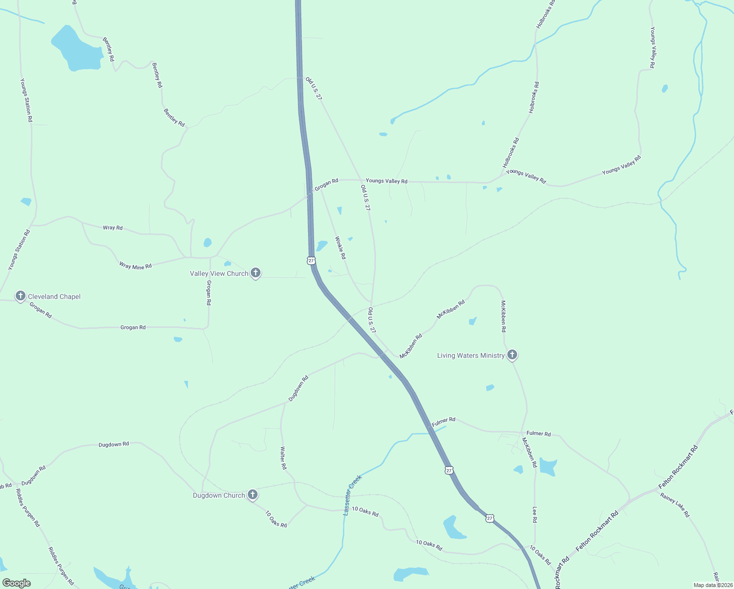 map of restaurants, bars, coffee shops, grocery stores, and more near 64 Winkle Road in Buchanan