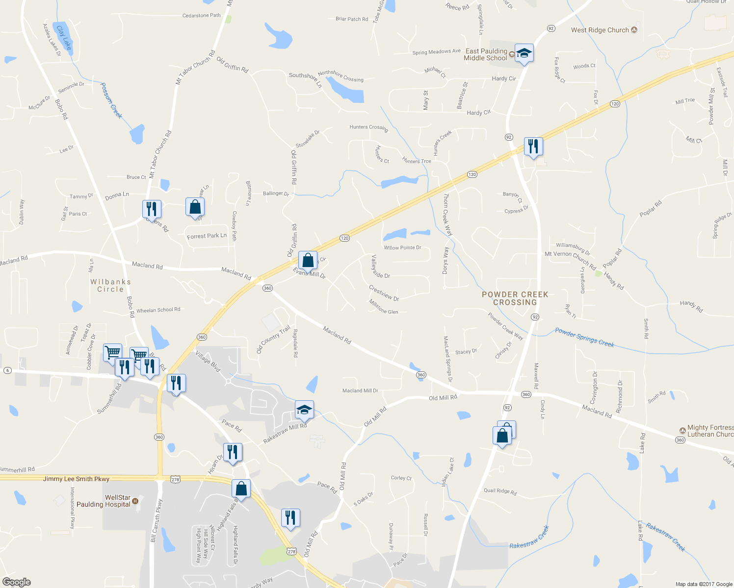 map of restaurants, bars, coffee shops, grocery stores, and more near 42 Mill Stone Glen in Dallas