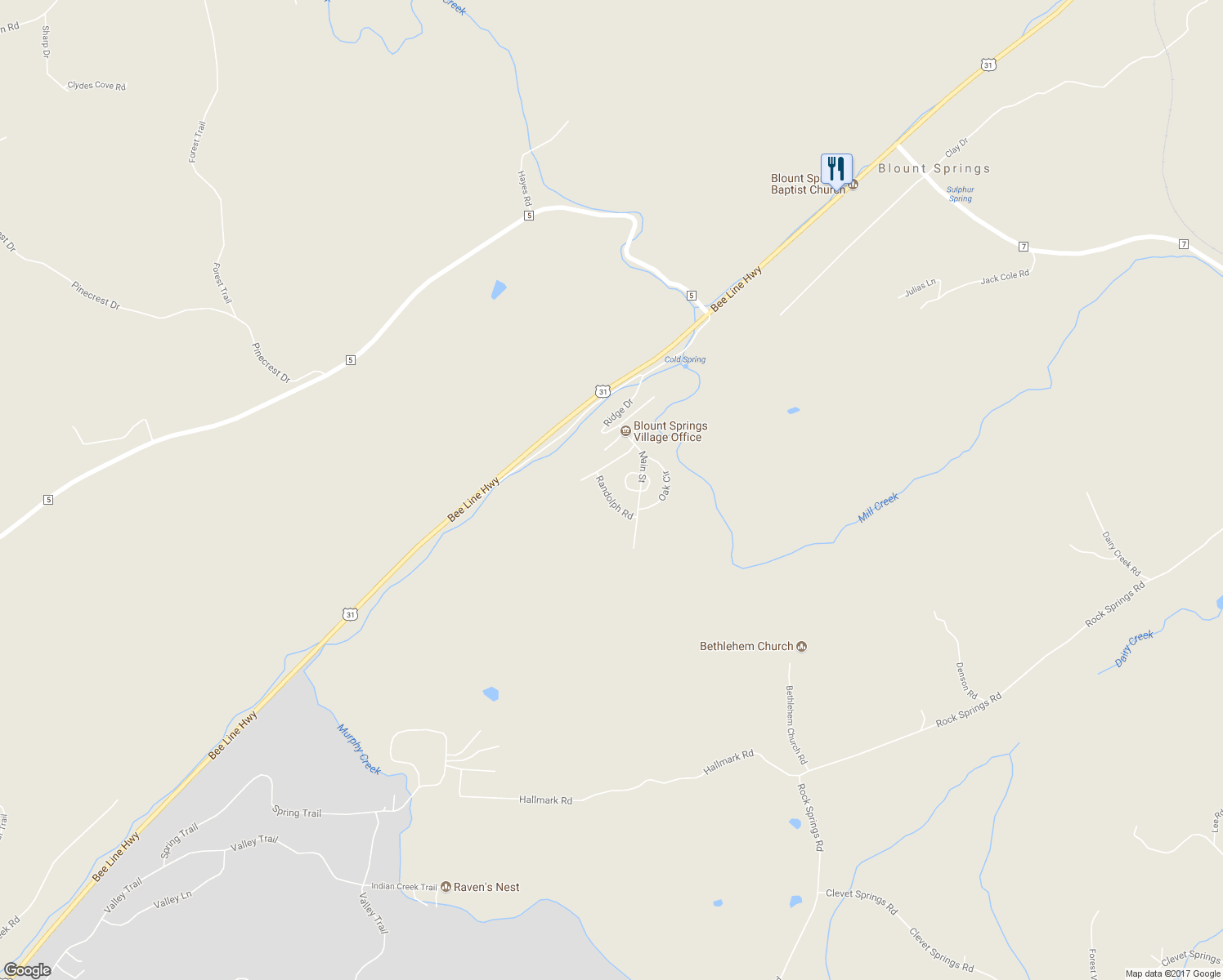 map of restaurants, bars, coffee shops, grocery stores, and more near 120 Randolph Road in Hayden