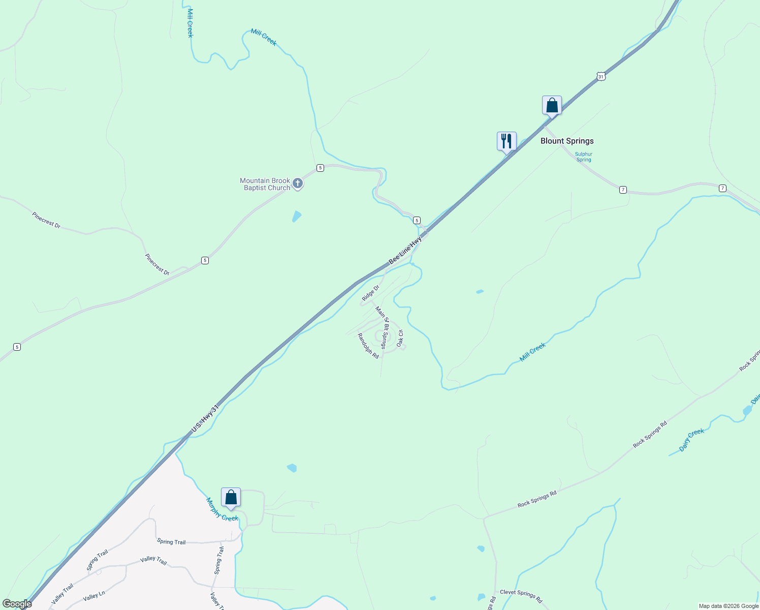 map of restaurants, bars, coffee shops, grocery stores, and more near 332 Ridge Drive in Hayden