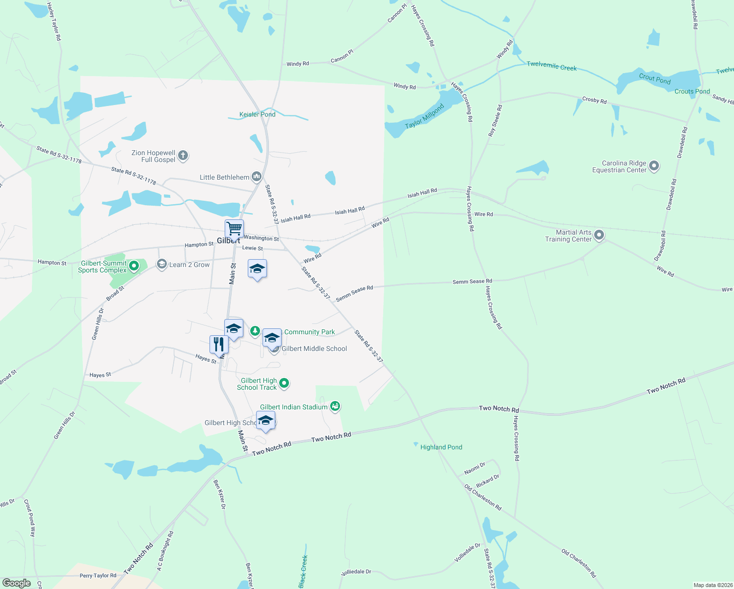 map of restaurants, bars, coffee shops, grocery stores, and more near 520 Semm Sease Road in Gilbert