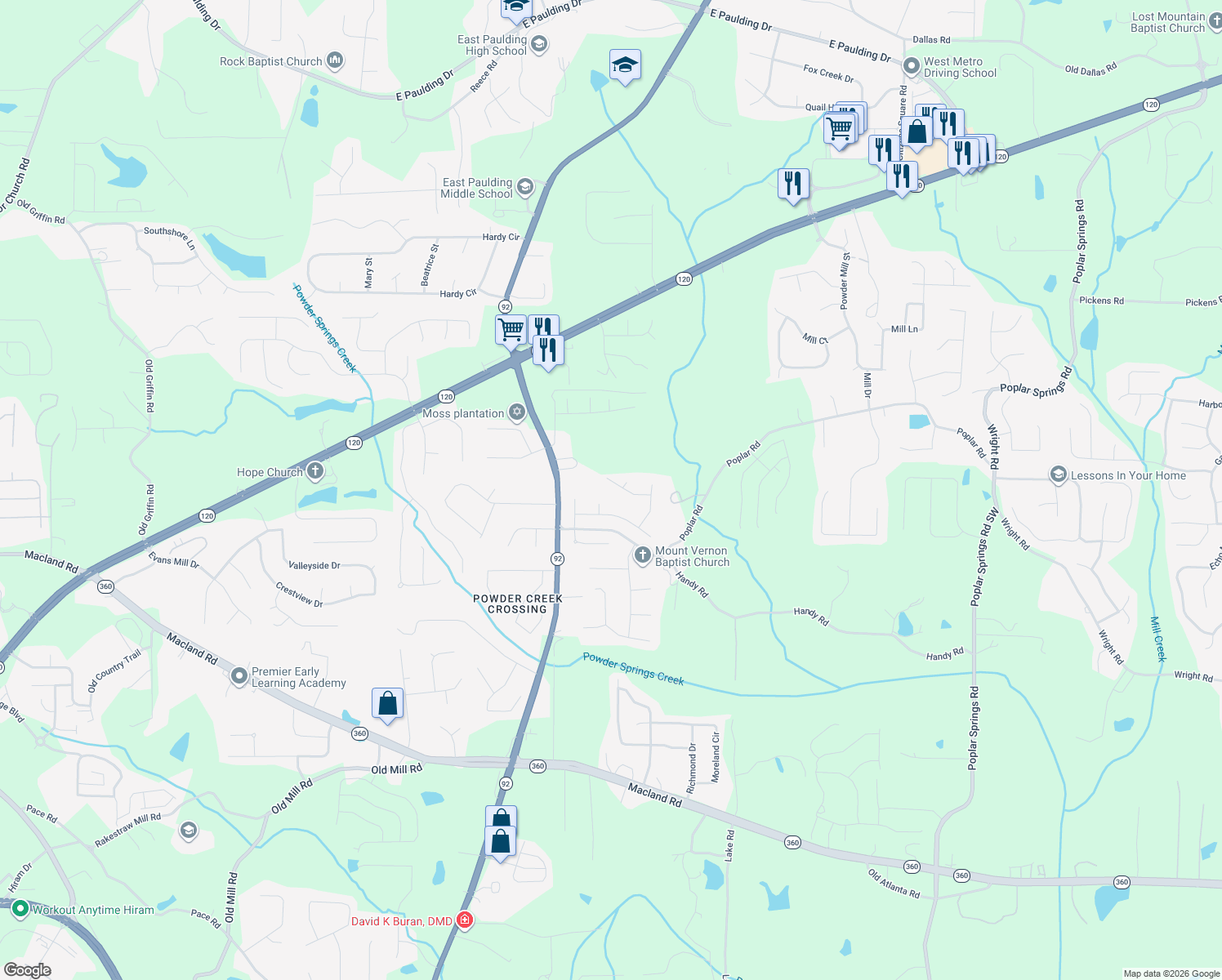 map of restaurants, bars, coffee shops, grocery stores, and more near 121 Alexandria Dr in Dallas
