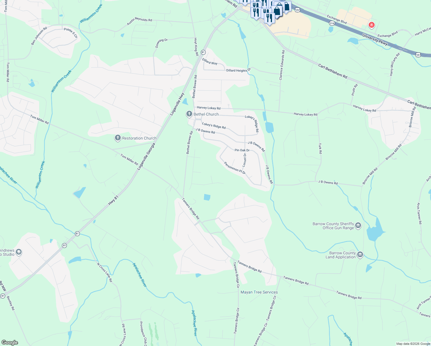 map of restaurants, bars, coffee shops, grocery stores, and more near 775 Nature Ct in Bethlehem