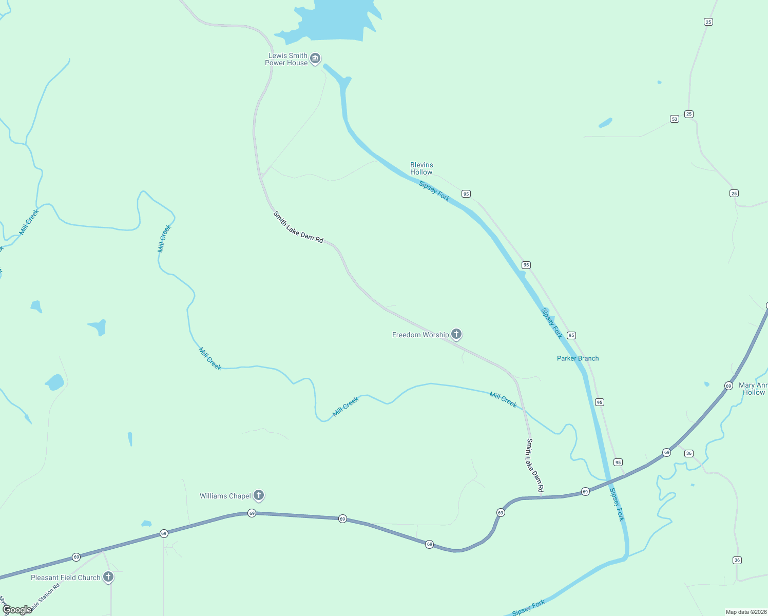 map of restaurants, bars, coffee shops, grocery stores, and more near 9707 Smith Lake Dam Road in Jasper