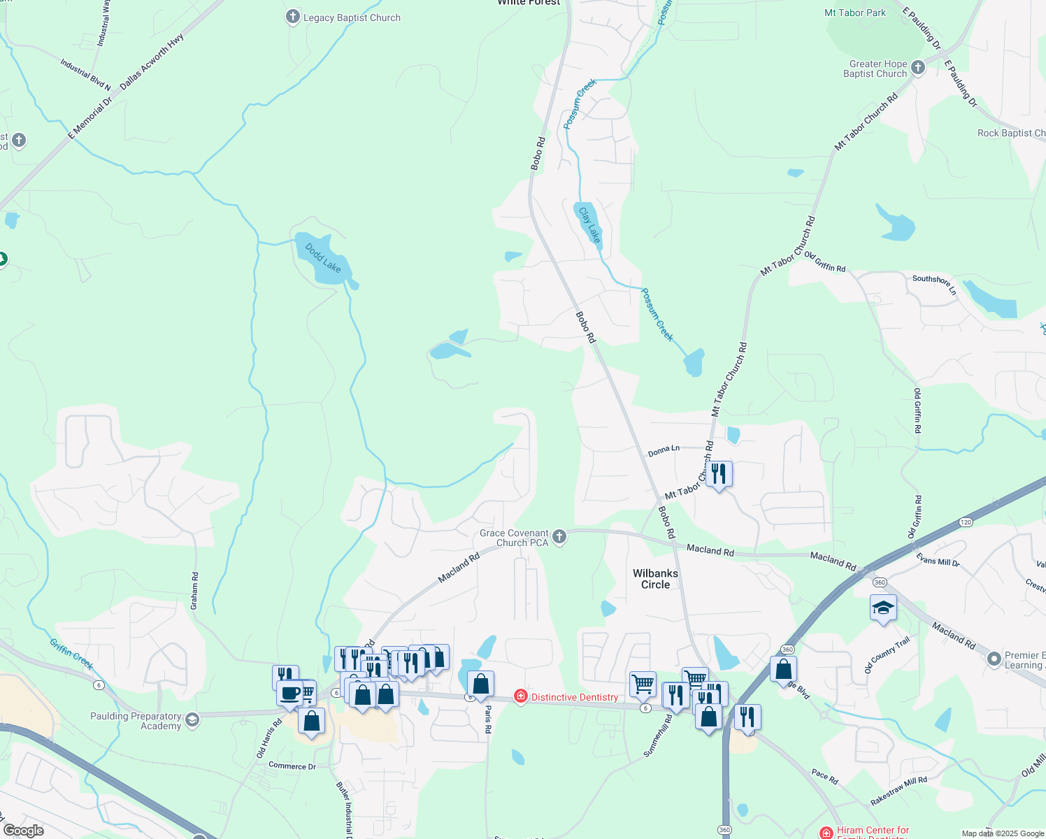 map of restaurants, bars, coffee shops, grocery stores, and more near 375 Dublin Way in Dallas